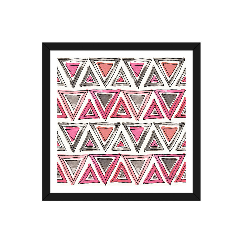 Art sur motif d’accents chic, Papier avec cadre noir, H 24 po x l 24 po x P 1 po