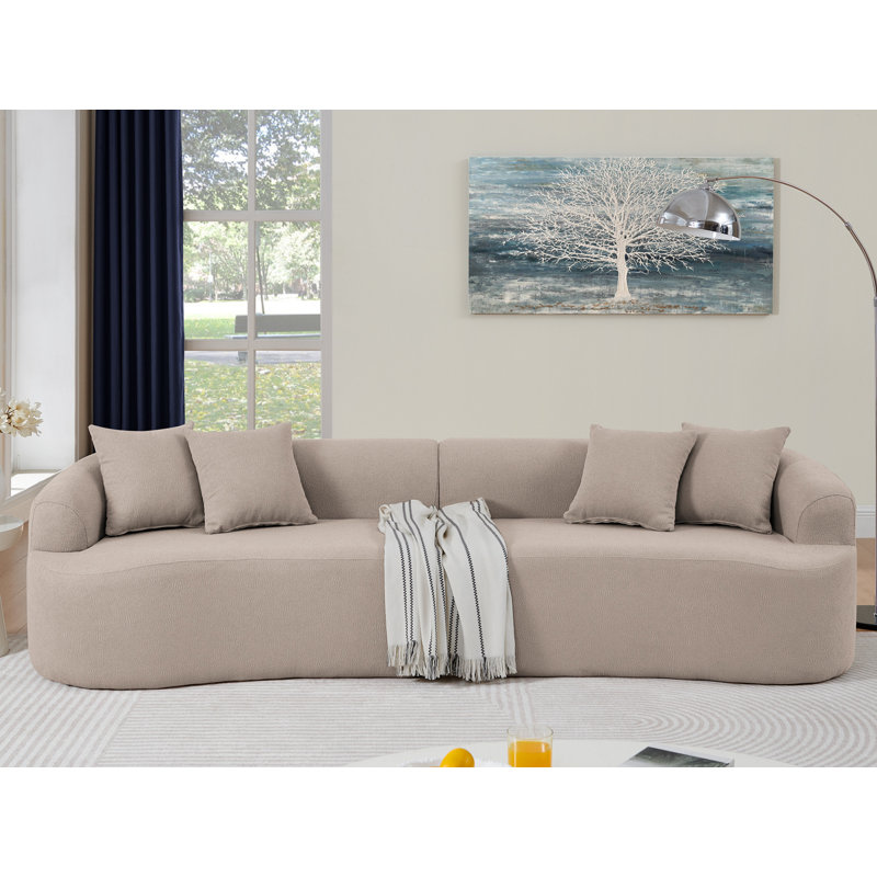 Canapé modulaire incurvé moderne, Tissu brun