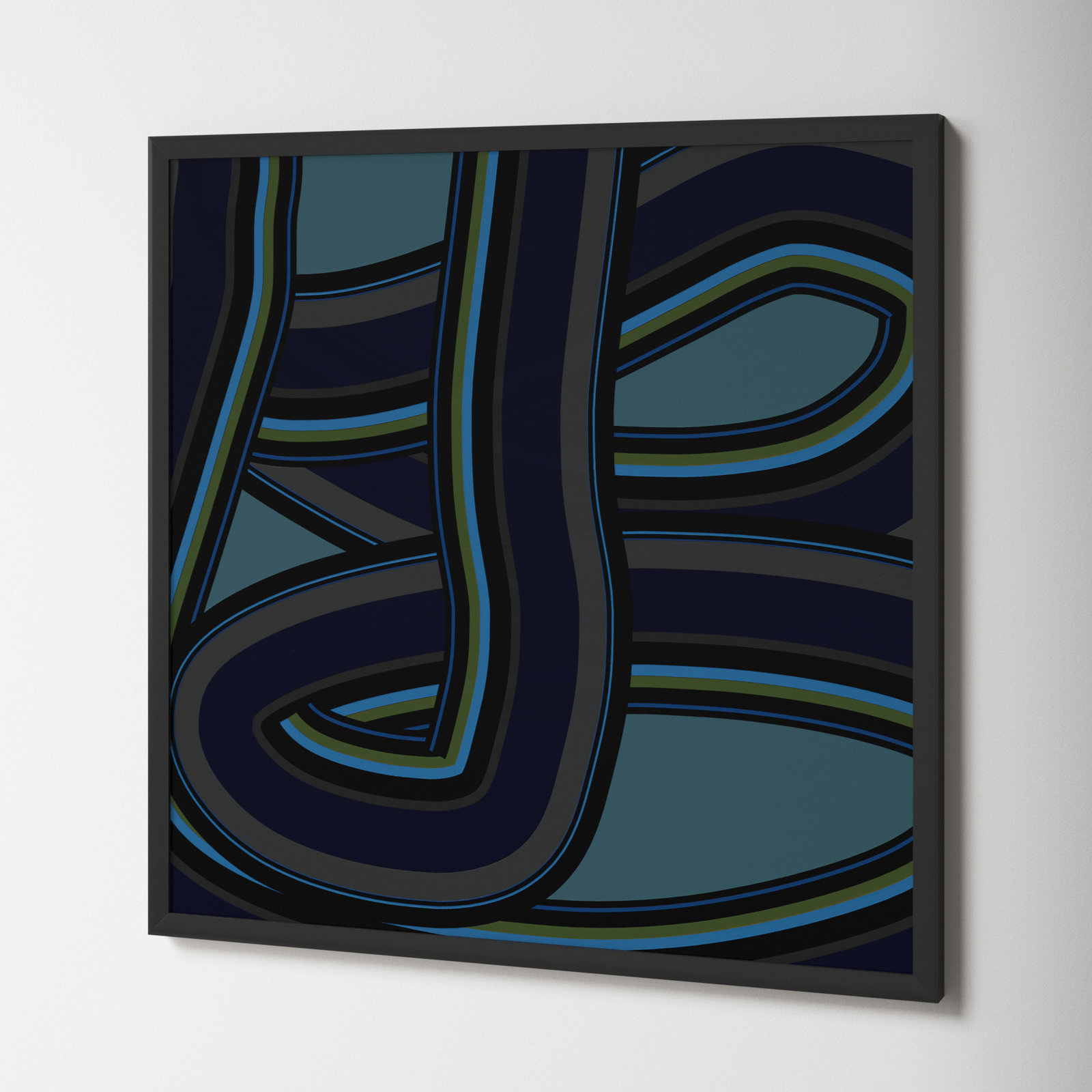 Stone Blue Twist by Jacques Pilon, Black, 36" H x 36" W x 1.25" D