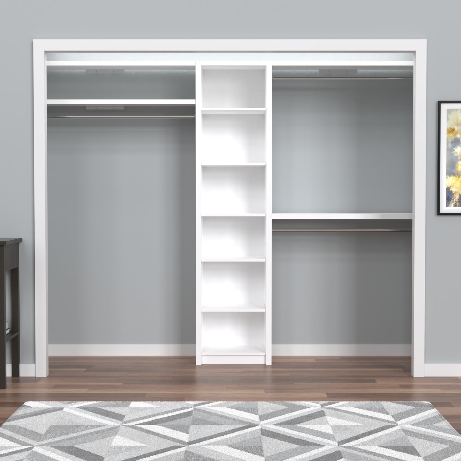 SpaceCreations Closet System Starter Kit, Bright White Melamine
