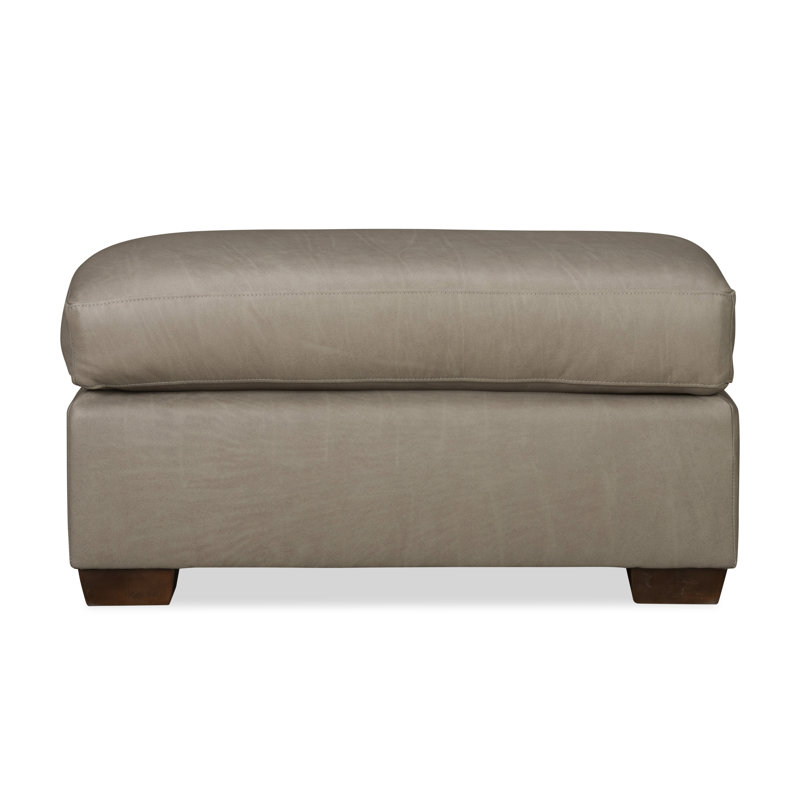 Repose-pieds en cuir véritable Cranbrook, Cuir véritable Nantucket Stone