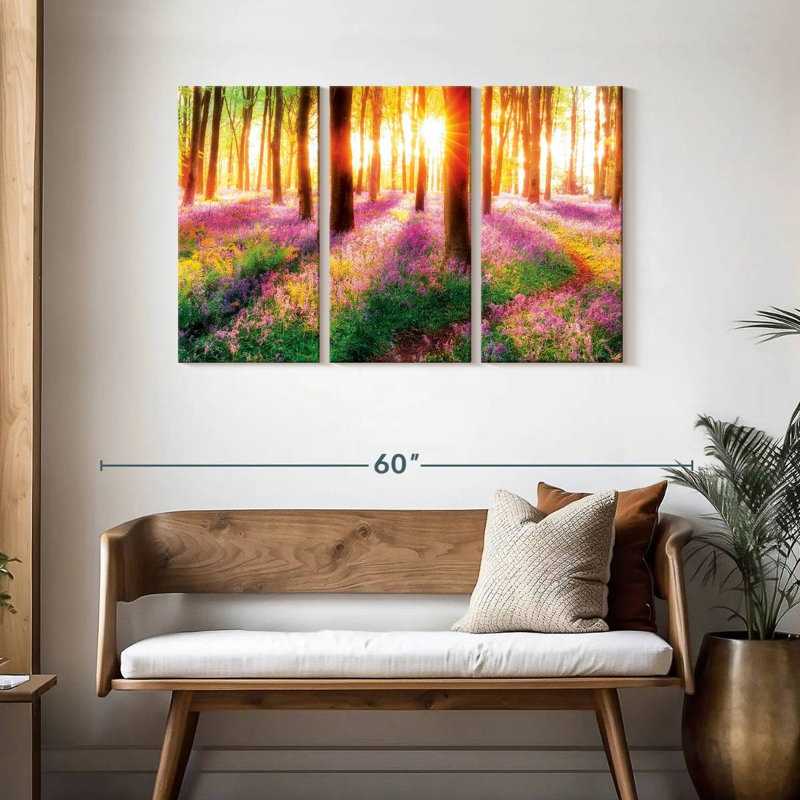 Harnek Sunlit Bluebell Forest, H 28 po x l 45 po
