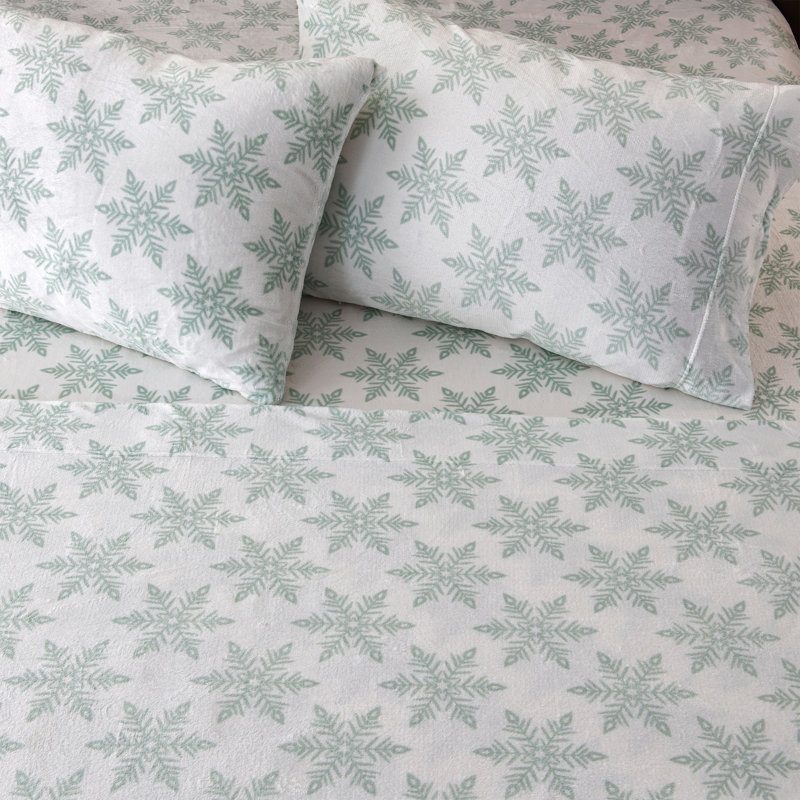 Ensembles de draps en velours ultra doux, Reine, Grands flocons de neige