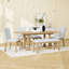 Lourdez 6-Piece Dining Set,Table with Upholstered Chairs and Bench-2067431812