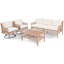 Ensemble de conversation pour 5 personnes avec chaises pivotantes et coussins-1883236176