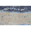 Tapis rectangulaire en laine / viscose noué à la main bleu / beige / blanc-92290833