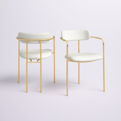 Bellatrix 18'' H Velvet Upholstered Metal Armchair