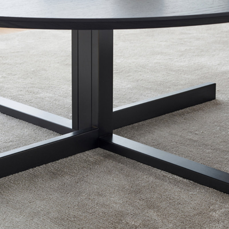 Modern simple round solid wood coffee table, 15.74" H x 31.49" L x 31.49" W