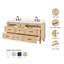 ARIEL Monroe 72 Double Sink Bathroom Vanity with Carrara Quartz Top-1236486688-1267535068-1267535058