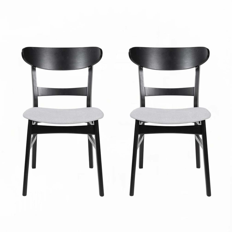 Chaise en bois, Beige clair, Noir
