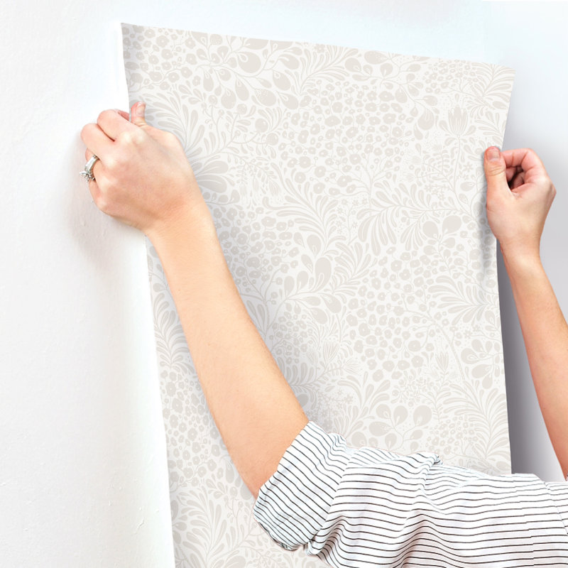 Papier peint botanique Siv Dove, Blanc