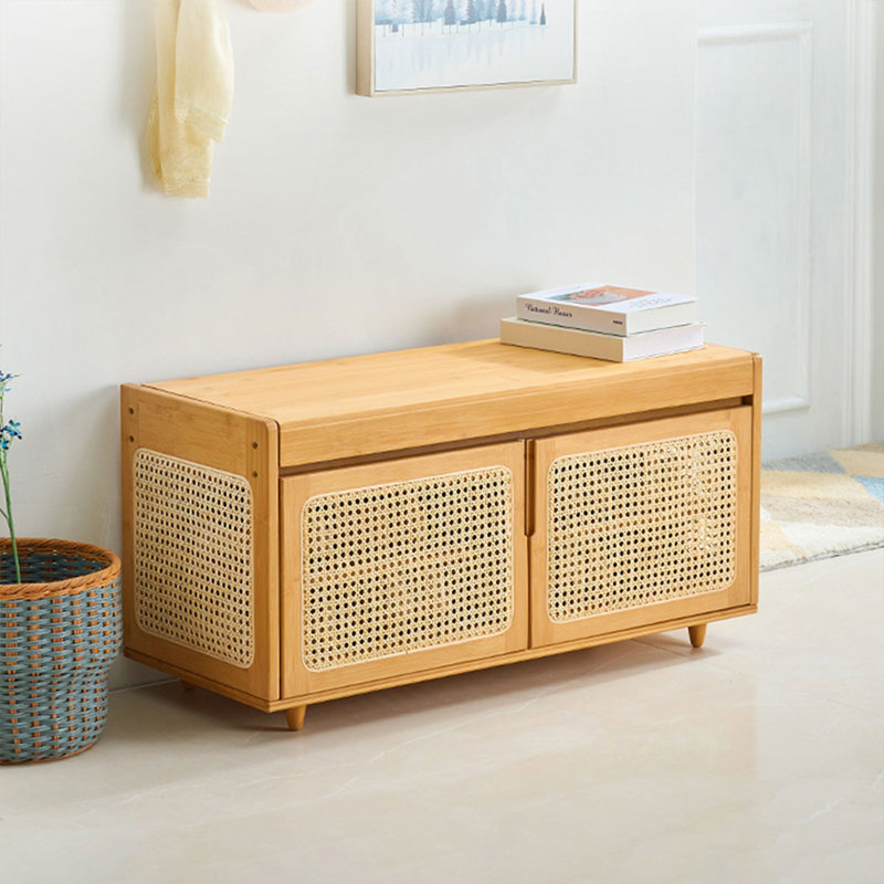 Rangement en bois avec banc d'entrée