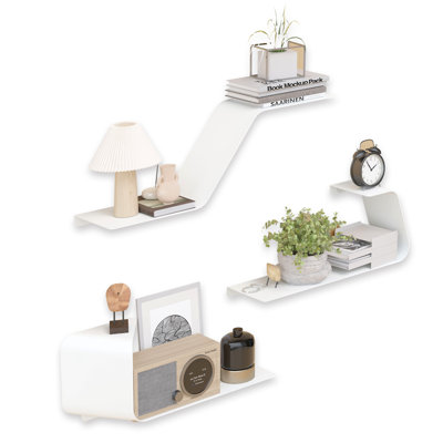 Eliyah Metal Floating Shelf, Wall Mounted Metal Shelves with Unique Design