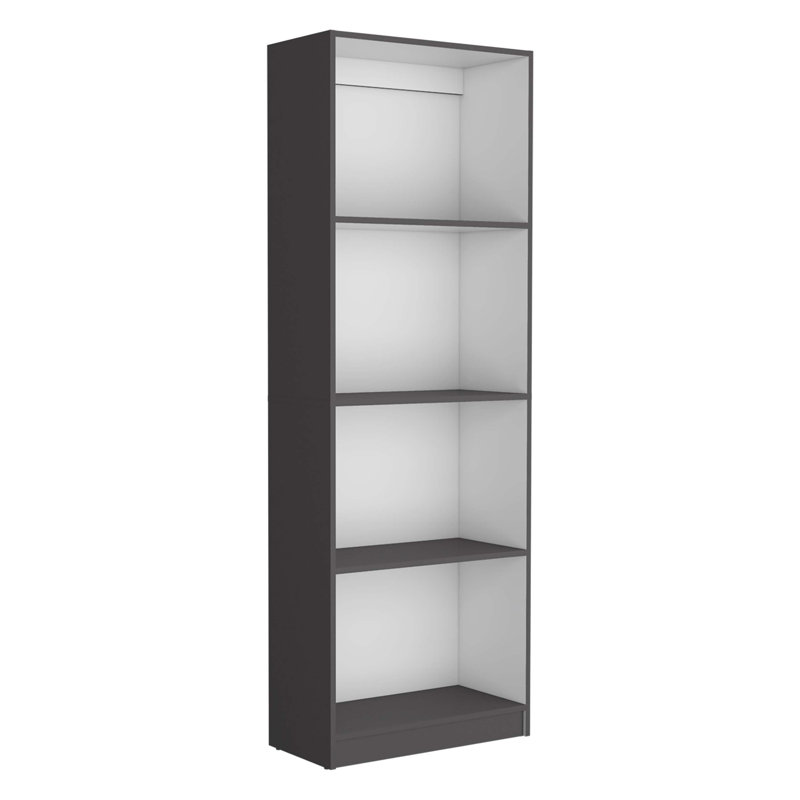 Matt Gray and White Particle Board 2 Piece Bookcase Set