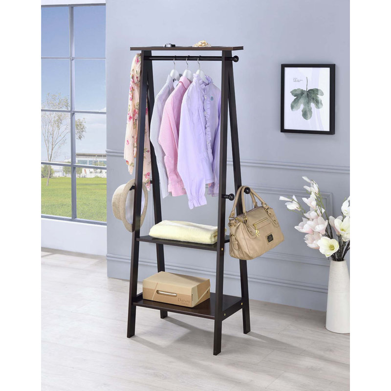 59" Tall Standing Garment / Coat Rack, Espresso
