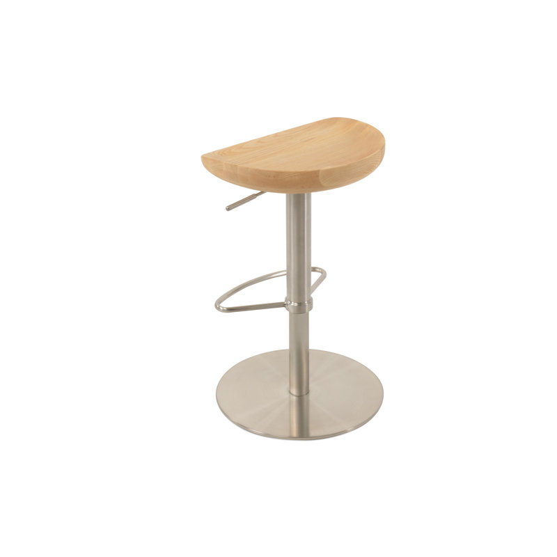 Solid Wood Adjustable Height Stool, Ash Natural/Brushed