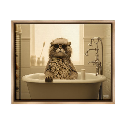 "Cool Cat In Bathaign" par RB sur toile