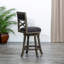 Tabouret pivotant à dossier en X de 30 po de hauteur, siège en tissu-588733637-588733642