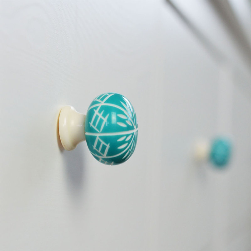 Nicola Spring - Resin Cabinet Knobs, Turquoise