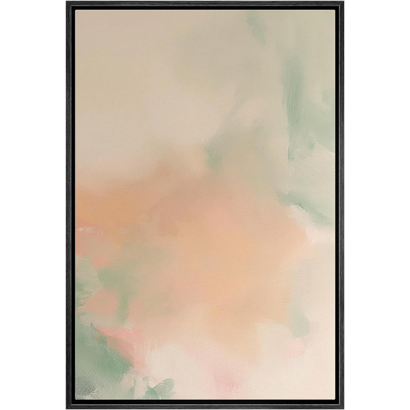 «Neon Yellow Pink Green Watercolors», reproduction sur toile, H 36 po x l 24 po x P 1,5 po, Noir