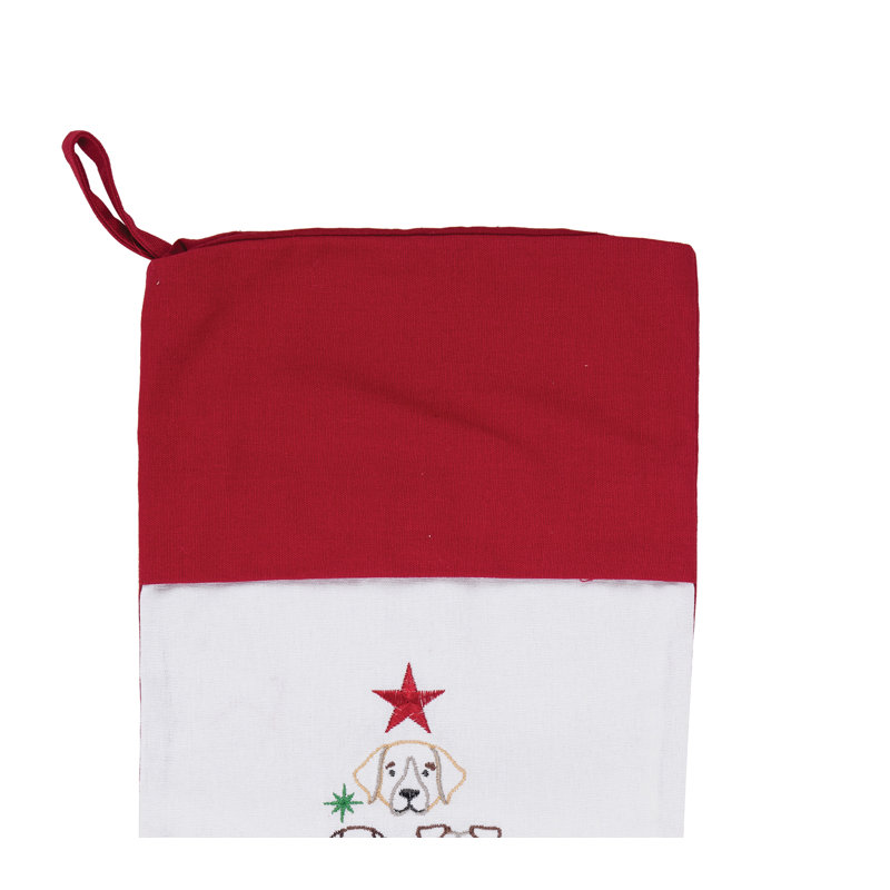 Bas de sapin de Noël à face de chien