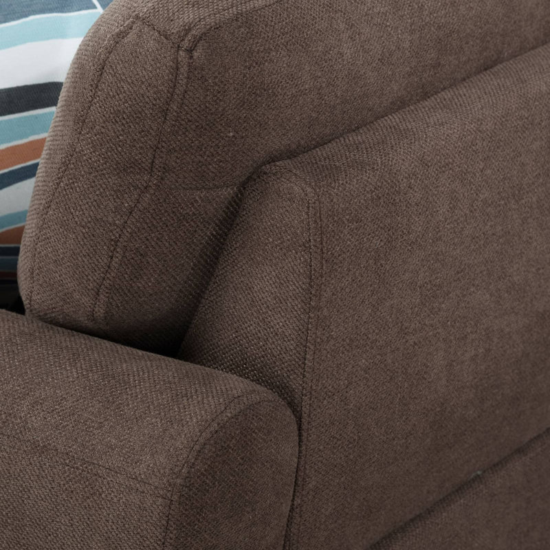 Ensemble de canapé modulaire en L brun de 97,5 po de largeur - 2 pièces, Orienté à gauche (vu de face)