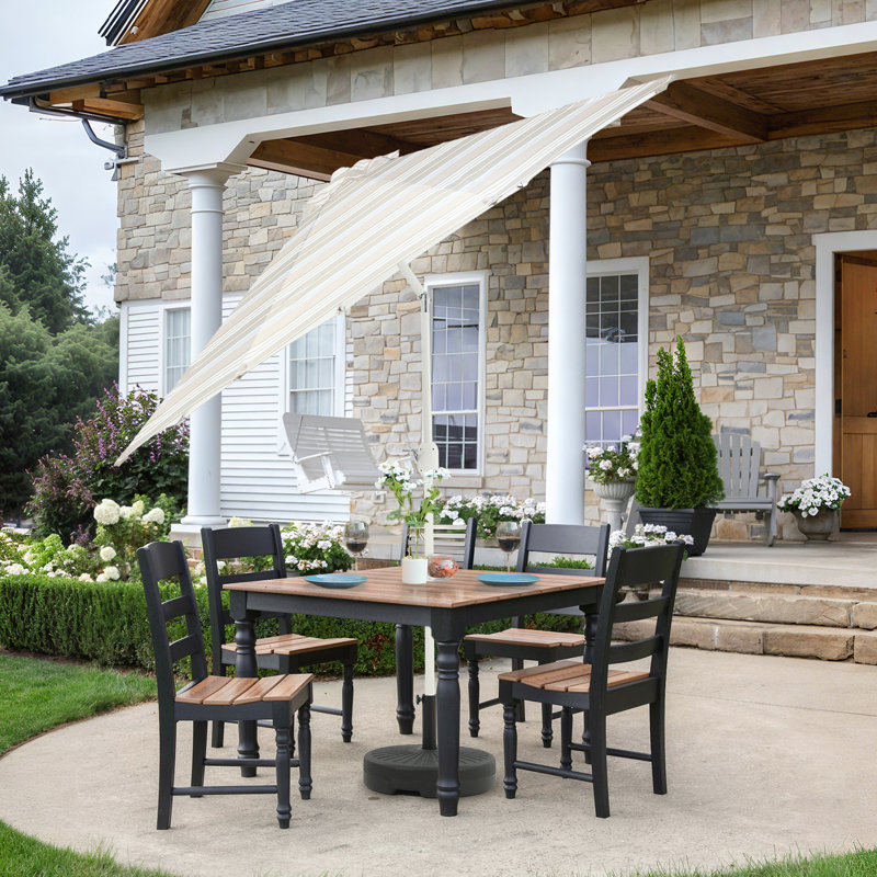 Parasol d'extérieur 9 pi 9 pi, Kaki / rayures bleues