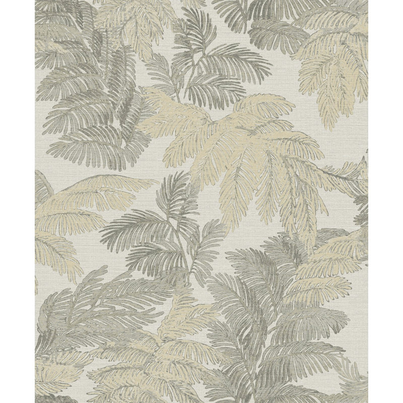 Pemberville 10.05m x 53cm Textured Wallpaper Roll, Grey