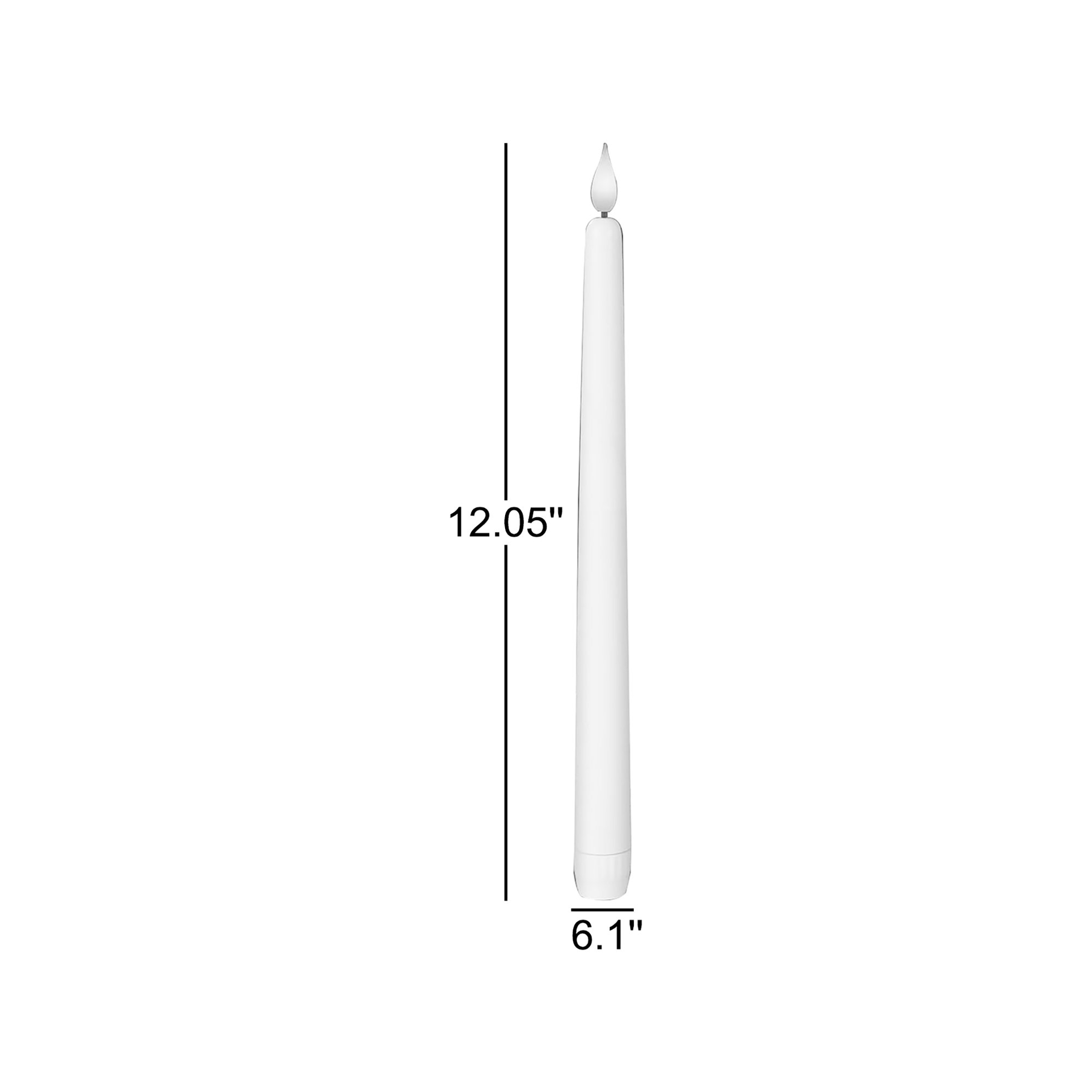 12 Pcs Flameless Taper Candles With Remote Timer Dimmer, 11 Inches White Led Taper Candles, Plastic Battery Operated Candlesticks With Flickering Flame For Halloween Christmas Wedding Party