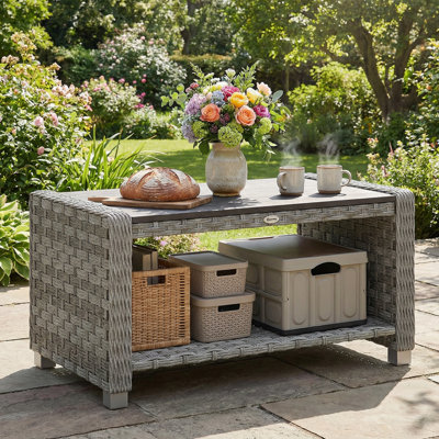 Rectangular Metal Outdoor Coffee Table , 90cm cm W 50cm cm D