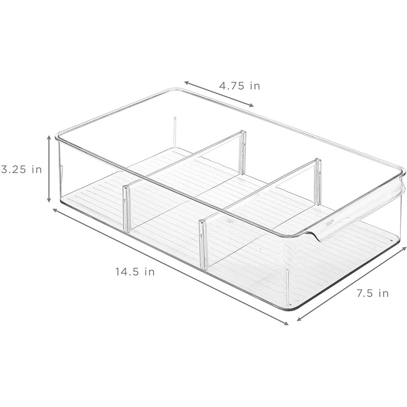 Sorbus Storage Organizer Bin With 3 Removable Compartments