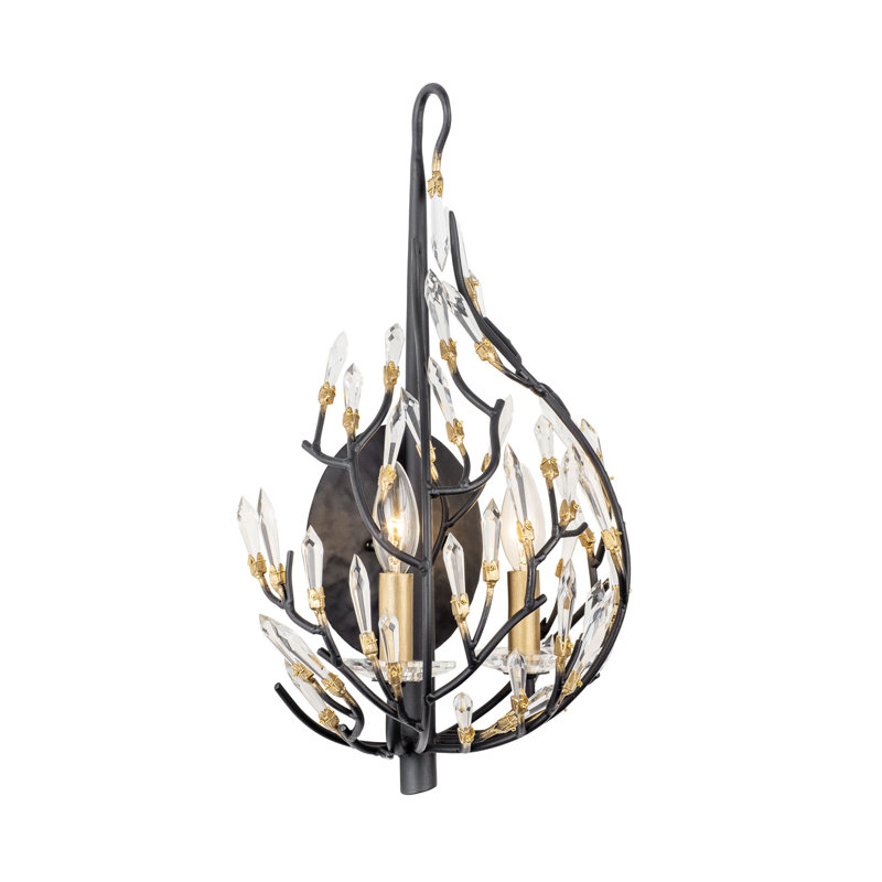 Applique murale bougie en acier Bask
