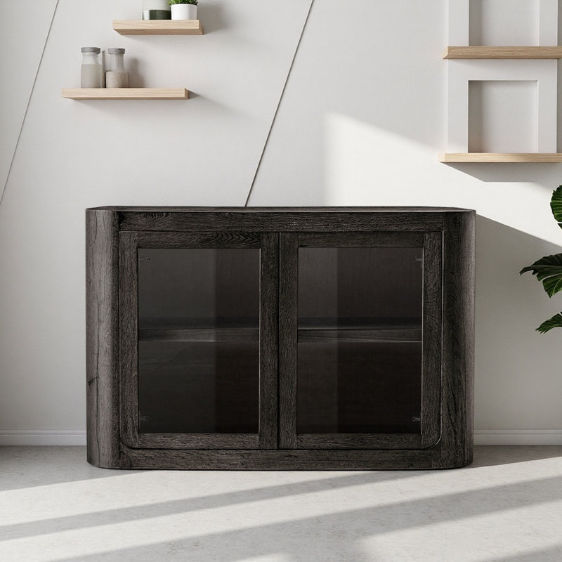 American Retro Design Display Cabinet, Black