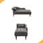 Pieds en velours 60,6 "capitonnés avec garniture cloutée et pieds en bois massif avec 1 coussin-837703549