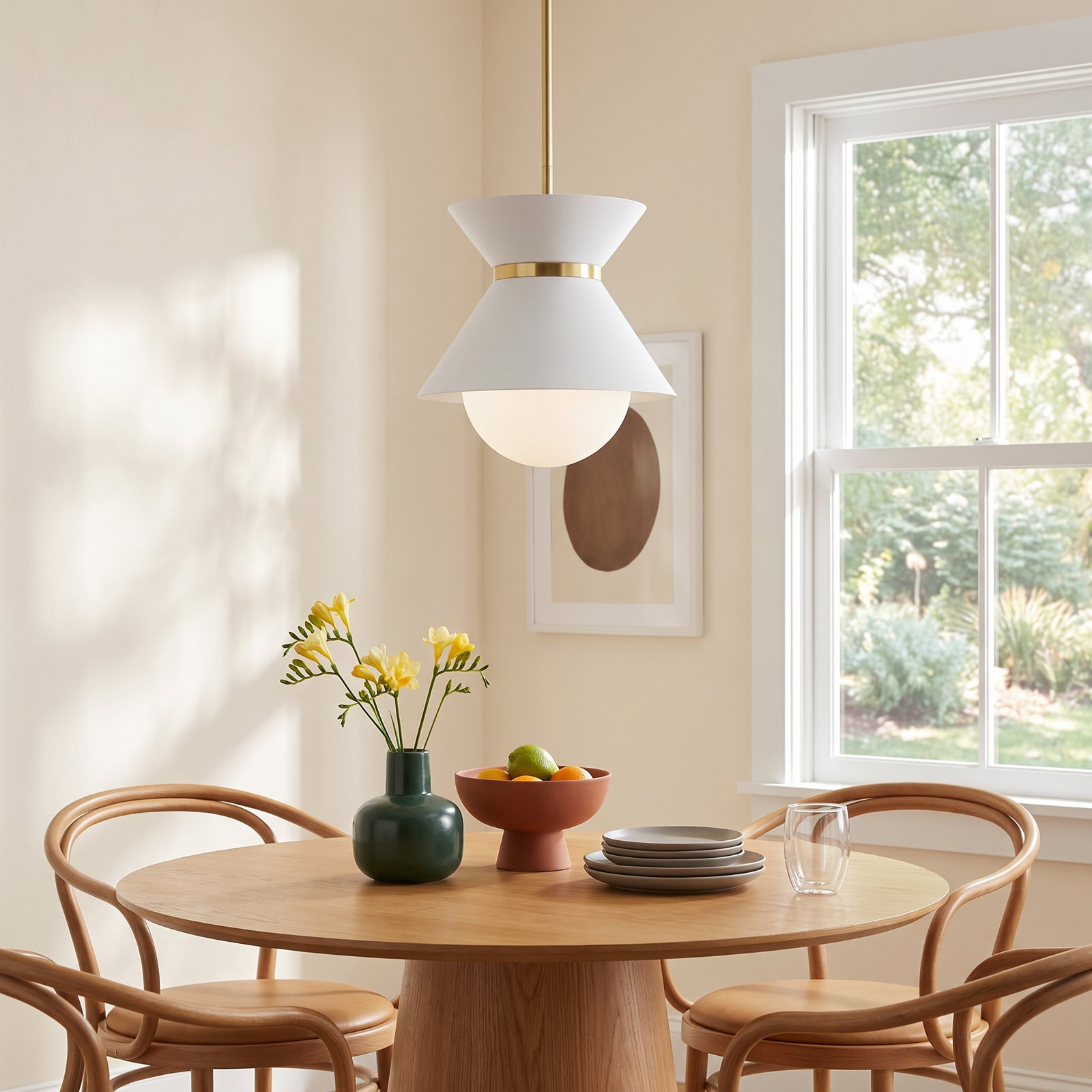 Scout Single Light Pendant, Patina Brass, 14" H x 15" W x 15" D, Soft White
