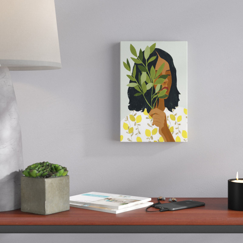 «Botany Portrait I», peinture sur toile, H 12 po x l 8 po
