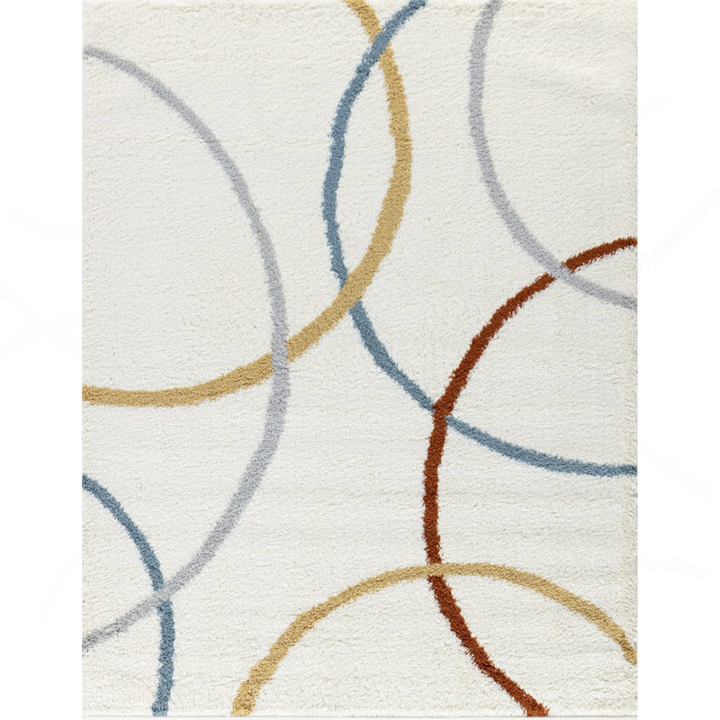 Grey Shaggy Area Rug, Rectangle 7'10" x 9'10"