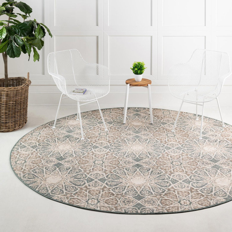Mosely Oriental Indoor Rug, Round 8'