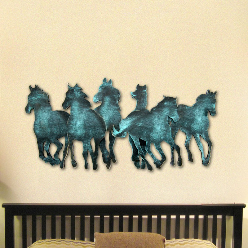 Décoration murale en bois à stallion sauvage, H 36 po x l 36 po x P 1 po