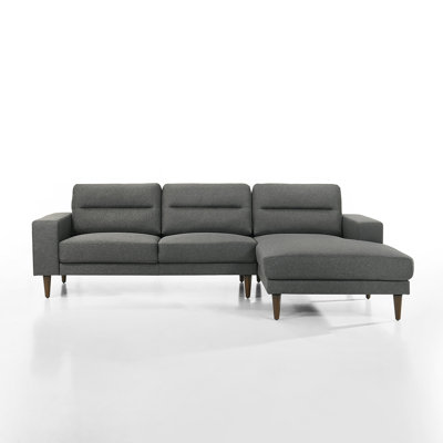 Ensemble causeuse et méridienne 2 pièces Vile, rembourrage en mousse et dacron, polyester gris