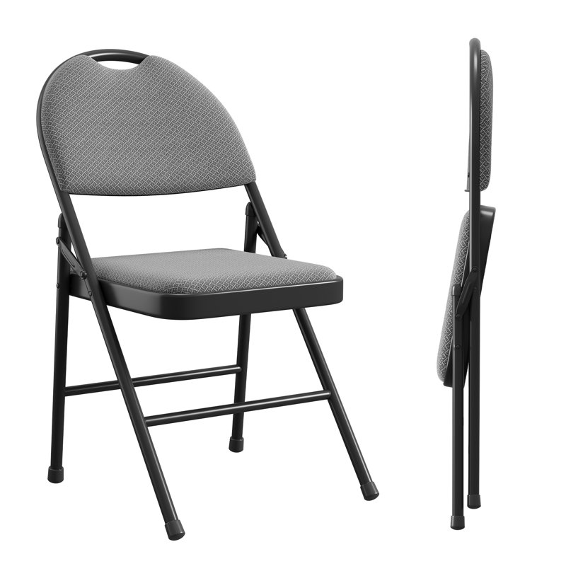 Stackable Folding Chair Folding Chair Set, Dark Grey