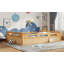 Lit plateforme grand format grand lit avec garde-corps pleine longueur, base de lit à lattes de bois, aucun sommier requis, naturel-2123418692-2123418703