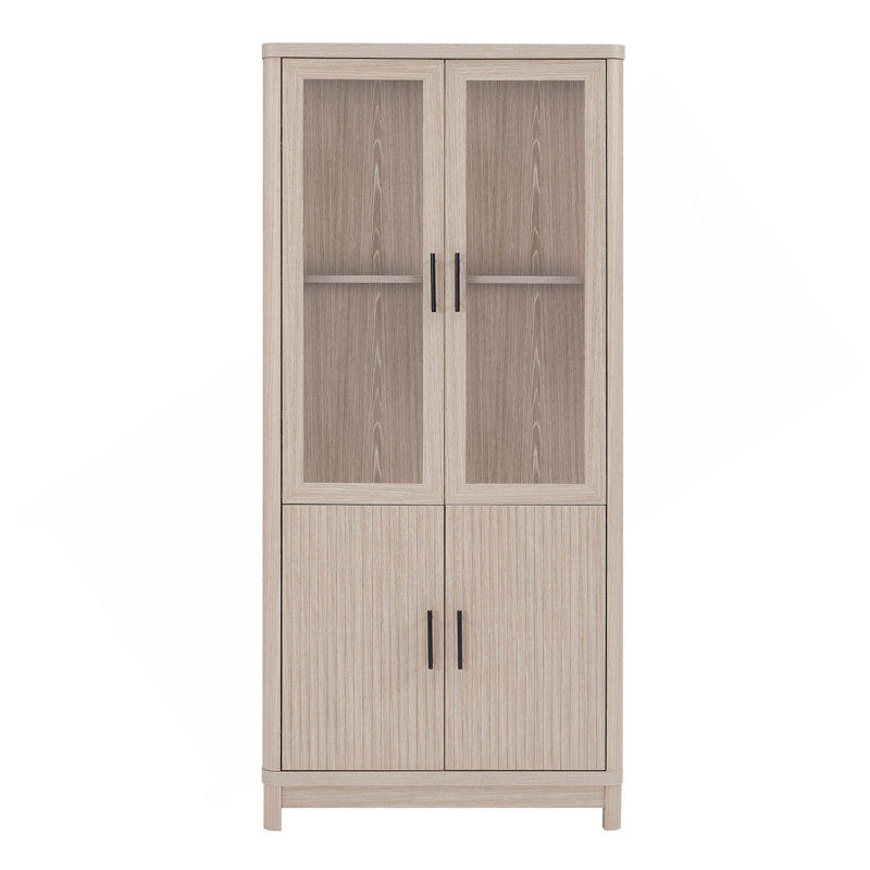 Bookcase Cabinet In Whitewashed Oak, Oak