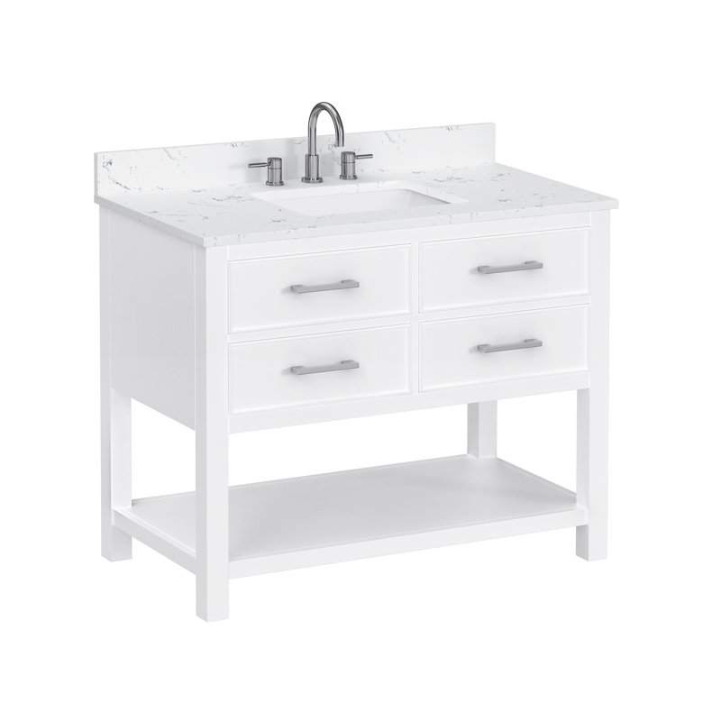 Brooks 43'' W Single Vanity, Chilled Gray, Nickel