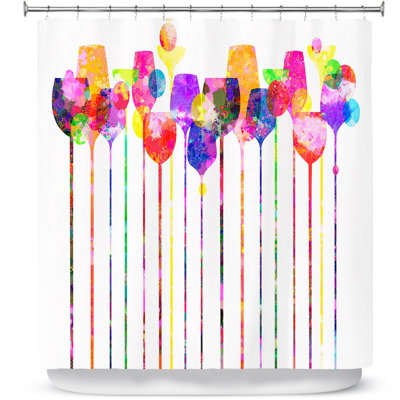 Wine Glasses Single Shower Curtain