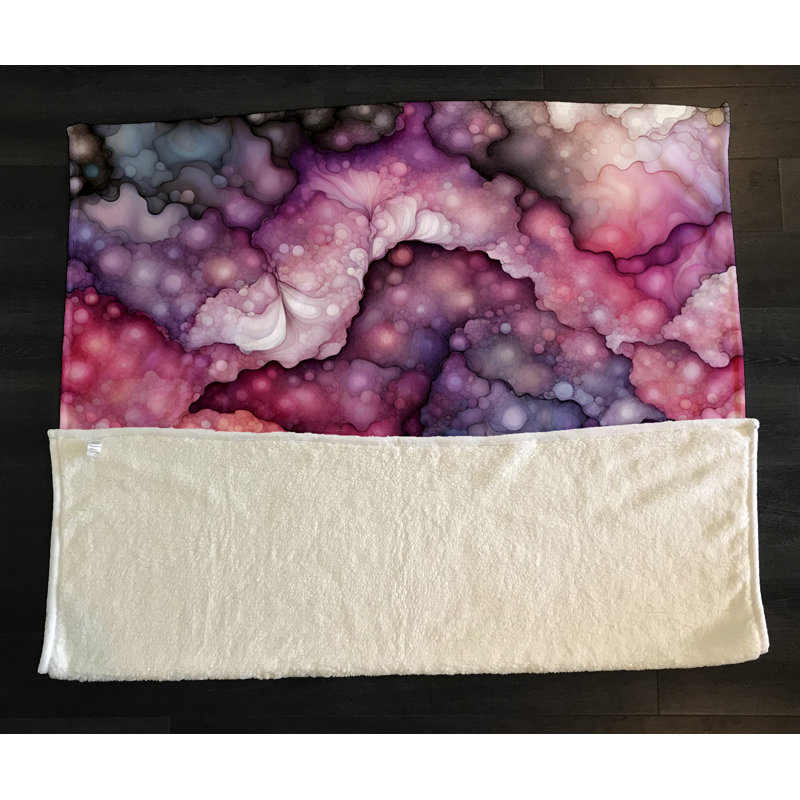 Throw Blanket, 68" W x 80" L, Abstract, Purple/Blue