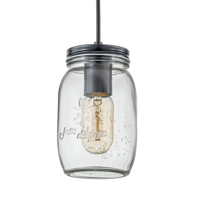 6.69'' H Mason Jar Light Shade – Clear Glass Replacement Shade For Pendant Lights (1 Jar Only, Sold Individually)