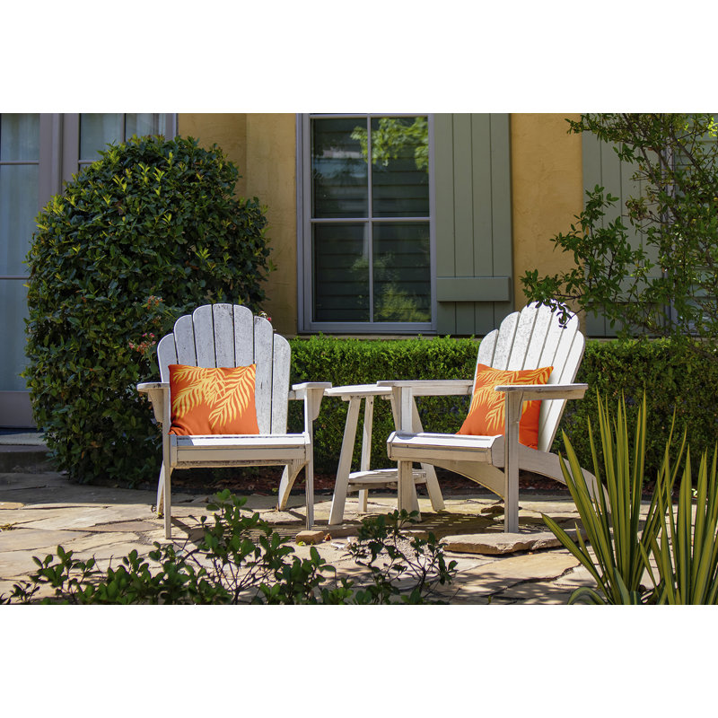 Outdoor Reversible Throw Pillow, 18"H x 18"W, Orange/Yellow Floral