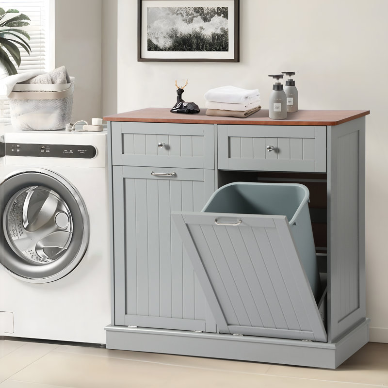 Armoire poubelle inclinable Havant, Gris