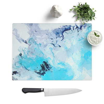 Glass Holding Tight in Abstract Chopping Board